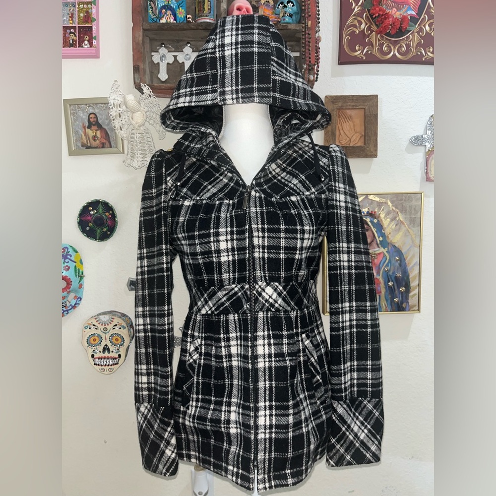 Plaid Hooded Women's Jacket